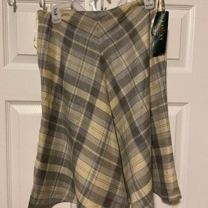 NWT Ralph Lauren Flared Plaid Skirt, Size 6 Petite